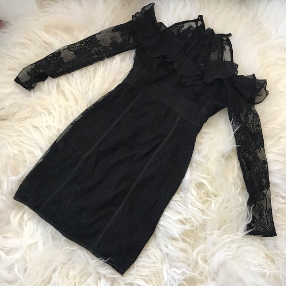 TJD Aphrodite Cold Shoulder Lace Clubwear Dress - Picture 2 of 8